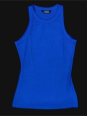 chic Me Women’s Royal Blue Ribbed Tank Top